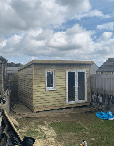 New windows and doors fitted in a garden shed