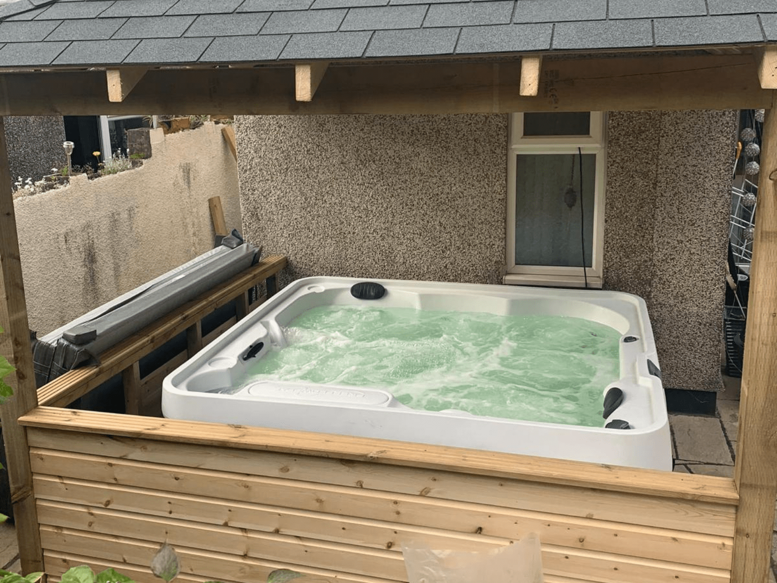 Outside area fitted for a hot tub as we cover all aspects of carpentry